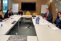 Réunion entre la délégation du ministère vietnamien de la Sécurité publique et le Comité consultatif de l’Organisation mondiale de la propriété intellectuelle (OMPI). Photo: VNA
