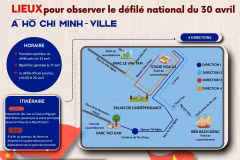 Lieux pour observer le défilé national du 30 avril à Hô Chi Minh-Ville