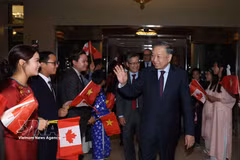 Le secrétaire général du Parti communiste vietnamien et président vietnamien, Tô Lâm, est arrivé à Ottawa pour une visite d’État au Canada. Photo: VNA