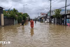 De fortes pluies et des inondations au Centre du Vietnam ont causé d'importants dégâts. Photo: VNA