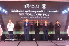 Ccérémonie de lancement des droits de diffusion en direct de la Coupe du Monde de la FIFA 2026. Photo : VNA 