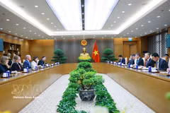 La rencontre entre le Premier ministre Le Minh Hung et l’ambassadeur du Canada au Vietnam, Jim Nickel. Photo: VNA