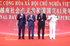 Les délégués à la cérémonie de célébration de la 81e Fête nationale du Vietnam en Chine. Photo: VNA