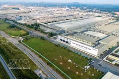 Vue de la zone industrielle de Yen Binh dans la province de Thai Nguyen (Nord), où le groupe sud-coréen Samsung possède une usine produisant des appareils mobiles de pointe. Photo : VNA