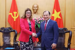 Le professeur associé, docteur Le Hai Binh, vice-président permanent de l’Académie nationale de politique Hô Chi Minh, et Pauline Tamesis, coordinatrice résidente des Nations unies au Vietnam. Photo: VNA