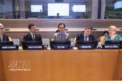 Ambassadeur Do Hung Viet, chef de la Mission permanente du Vietnam auprès de l’ONU à l'événement. Photo: VNA