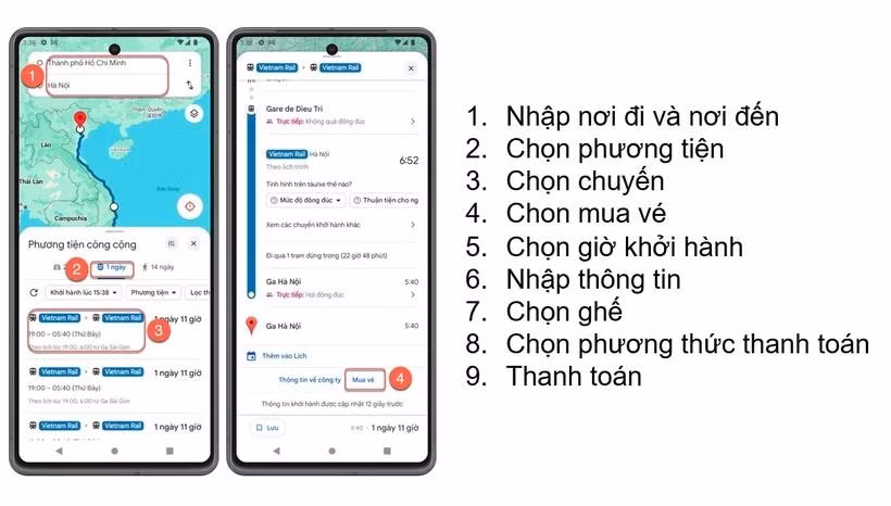 Le secteur ferroviaire vend des billets de train via une carte en ligne. Photo: Vietnam+