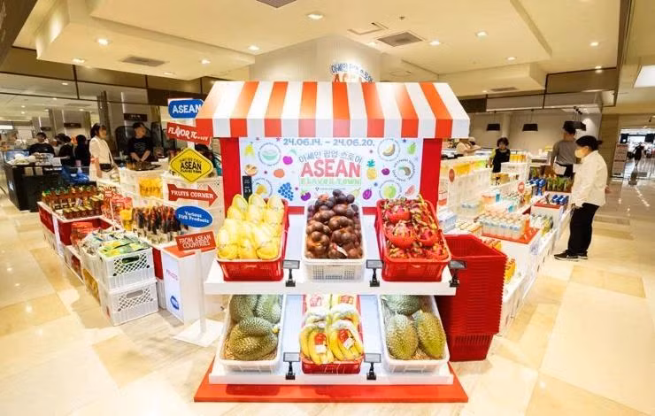 Le Centre ASEAN-République de Corée accueille un magasin appelé ASEAN Flavor Town, au grand magasin Lotte du centre-ville de Séoul. Photo : ASEAN-Korea Centre