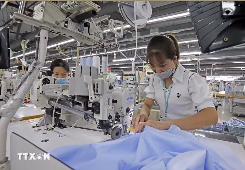 Les exportations de l'industrie du textile et de l'habillement vers l'UE connaîssent une croissance positive. Photo : VNA