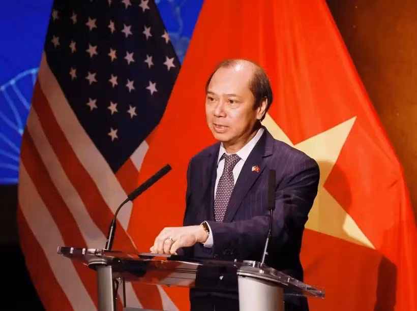 L'ambassadeur Nguyen Quoc Dung a pris la parole lors de la célébration du premier anniversaire du partenariat stratégique intégram Vietnam-États-Unis à New York en septembre dernier. Photo : VNA
