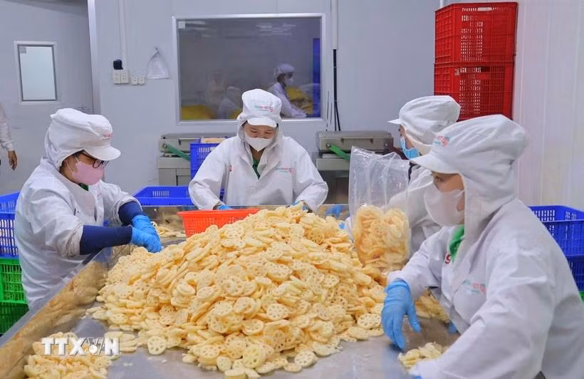 Dans l'usine de la société Sen Dai Viet. Photo : VNA