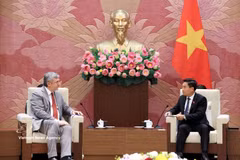 Le vice-président de l’Assemblée nationale du Vietnam Nguyen Doan Anh (droite) et Kalganov Vyacheslav Gennadievic, vice-président du Comité des relations extérieures de la ville de Saint-Pétersbourg. Photo: VNA