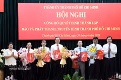 La direction de la nouvelle Agence de presse et de radiotélévision de Hô Chi Minh-Ville. Photo: VNA