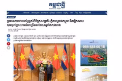 Le quotidien Kampuchea Thmey a notamment relayé les déclarations de Samdech Khuon Sudary lors de son entretien, le 28 juillet, avec le président de l’Assemblée nationale vietnamienne, Trân Thanh Mân. Photo: VNA
