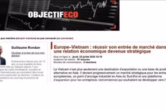 L'article analysant les perspectives de la coopération économique entre le Vietnam et l'Europe, publié le 2 juillet sur le site d'information économique français Objectif Eco. Photo: VNA