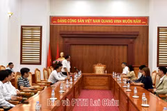 L’Association du ginseng de la province de Lai Chau organise une rencontre avec l’Association des entreprises Vietnam-République de Corée. Photo: https://baolaichau.vn/