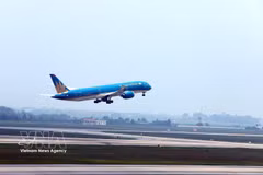 Un avion de VietnamAirlines. Photo: VNA