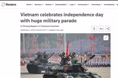 L'agence britannique Reuters a qualifié cet événement de "célébration historique de grande envergure", soulignant l'effervescence patriotique dans les rues de Hanoï, décorées aux couleurs nationales. Reuters a également noté la présentation d'une exposition nationale des réalisations socio-économiques, soulignant l'esprit d'unité nationale et l'ambition de développement du pays. Photo: VNA