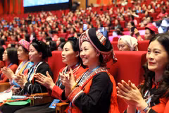 Les déléguées lors du 14e Congrès national de l'Union des femmes vietnamiennes. Photo: VNA