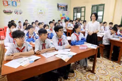 L'heure du cours de l'école secondaire Thông Nhât, commune de Hung Ha, province de Hung Yên. Photo: VNA