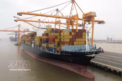 Des conteneurs au port international de Hai Phong. Photo: VNA