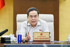 Le président de l'Assemblée nationale, Tran Thanh Man, s'exprime lors de la session. Photo: VNA