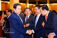 Le président de l’Assemblée nationale Tran Thanh Man et des délégués lors de l'événement. Photo: VNA
