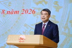 Le Premier ministre Le Minh Hung s'exprime lors de la conférence. Photo: VNA