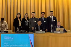 La délégation vietnamienne lors de l'événement d'adoption de la Convention le 24 décembre 2024 aux Nations Unies. Photo : VNA