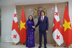 La vice-présidente de la République, Vo Thi Anh Xuân (gauche) et le Premier ministre géorgien, Irakli Kobakhidze, à Tbilissi en octobre 2026. Photo: VNA