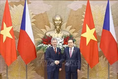 Le président de l'Assemblée nationale Trân Thanh Mân (à droite) et le président du Sénat du Parlement tchèque Milos Vystrcil. Photo: VNA
