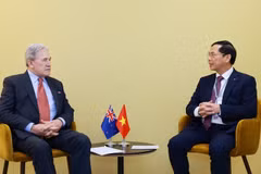 Le vice-Premier ministre et ministre des Affaires étrangères, Bui Thanh Son, reçoit le ministre néo-zélandais des Affaires étrangères, Winston Peters, en marge de la troisième Conférence des Nations Unies sur l’Océan (UNOC3) à Nice, en France. Photo: VGP