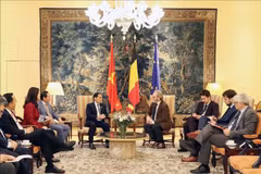 Le vice-Premier ministre vietnamien, Bui Thanh Son (gauche), et le président de la Chambre des représentants de Belgique, Peter De Roover. Photo: VNA