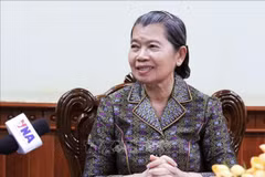 La vice-présidente du Parti du Peuple cambodgien (PPC) et conseillère suprême du Roi du Cambodge, Samdech Kittisangha Bundit Men Sam An. Photo: VNA