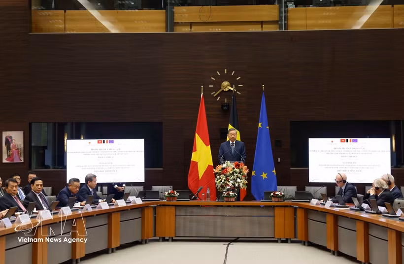 Le dirigeant To Lam appelle à concrétiser la coopération Vietnam-UE. Photo: VNA