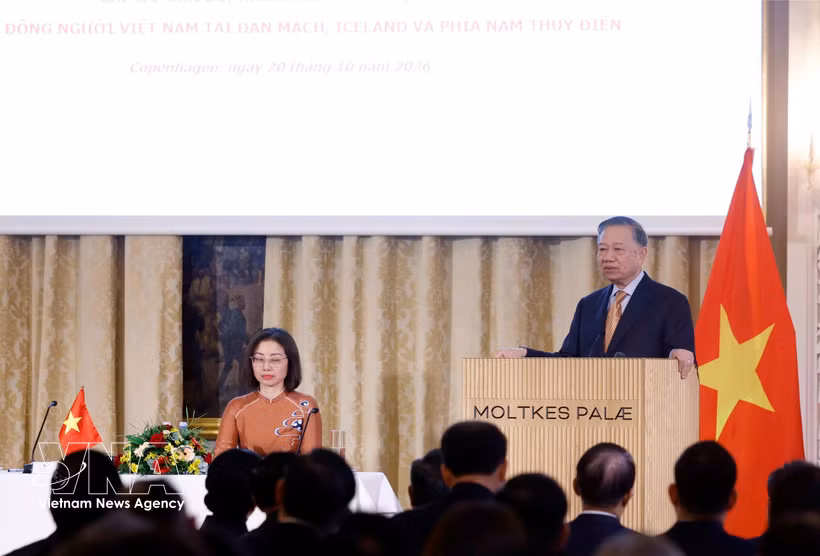 Le secrétaire général du Parti communiste du Vietnam (PCV) et président vietnamien, To Lam, lors de l'événement. Photo: VNA