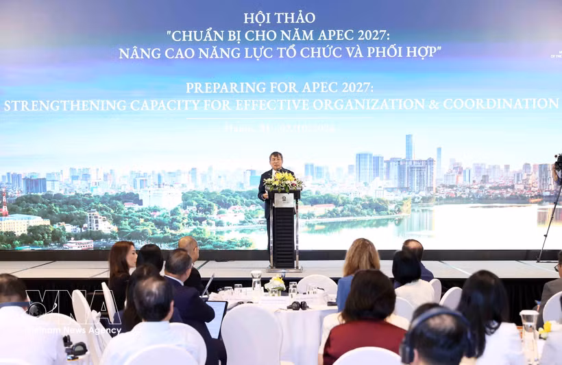 Le 1er octobre 2026 à Hanoï, le ministère des Affaires étrangères organise le séminaire « Préparatifs de l’Année de l’APEC 2027 : renforcer les capacités d’organisation et de coordination ». Photo : VNA