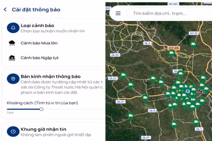 Hanoi lance une carte des inondations et des précipitations en temps réel sur iHanoi