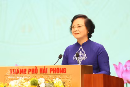La vice-Première ministre et présidente du Comité national des personnes âgées du Vietnam, Pham Thi Thanh Trà, s’exprime lors de l’événement, à Hai Phong, le 1er octobre. Photo : VNA