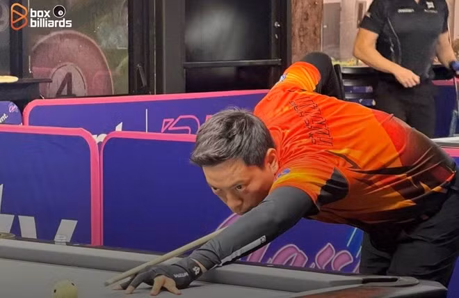 Le joueur vietnamien de billard Duong Quôc Hoàng en action. Photo : Box Billiards