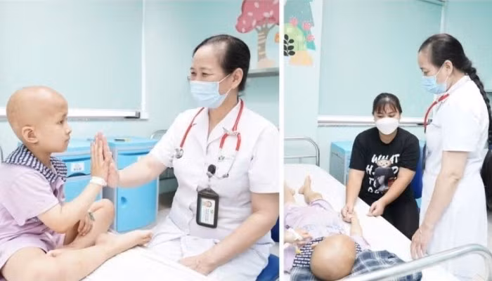 La docteure Bui Ngoc Lan examine des enfants. Photo: VOV
