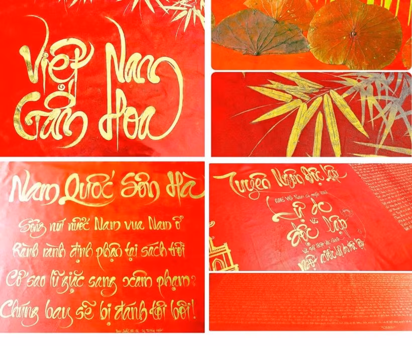 L’œuvre "Việt Nam gấm hoa", immense toile de 25 m de long sur 1,85 m de haut, fruit de cinq ans de travail acharné de Dô Nhât Thinh.