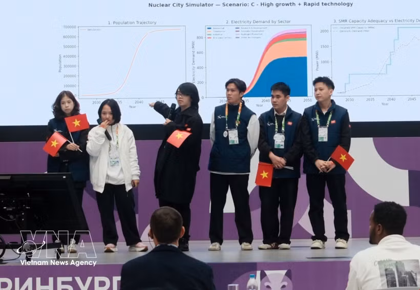 Des étudiants vietnamiens participent à la finale du Global HackAtom 2026 en Russie. Photo: VNA