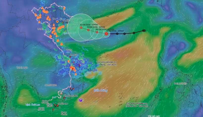 La dépression tropicale située au-dessus de la Mer Orientale se dirige vers le golfe du Tonkin et devrait se renforcer, selon les météorologues. Photo : VNMS