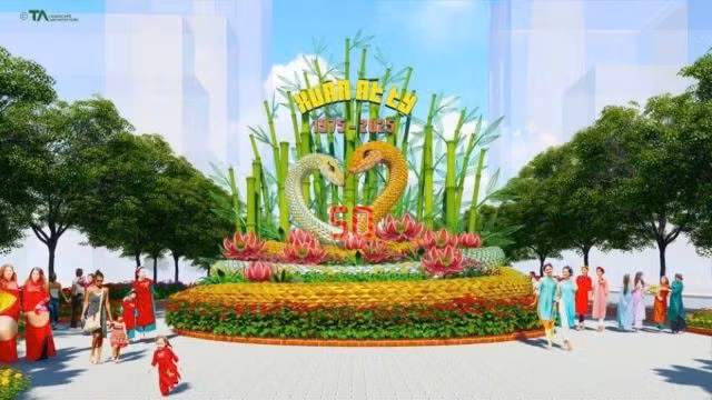 Une vue d'artiste de la rue des fleurs Nguyên Huê 2025. Photo : Saigontourist 