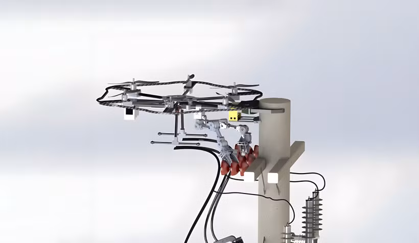 Robot aérien – un bras robotisé monté sur un drone, créé par l'intégration des technologies de la robotique et des drones. Photos: VGP