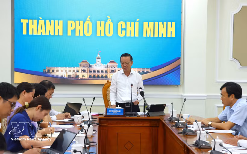 Vue de la réunion du Comité directeur municipal de lutte contre la pêche INN, à Hô Chi Minh-Ville, le 21 septembre. Photo : VNA