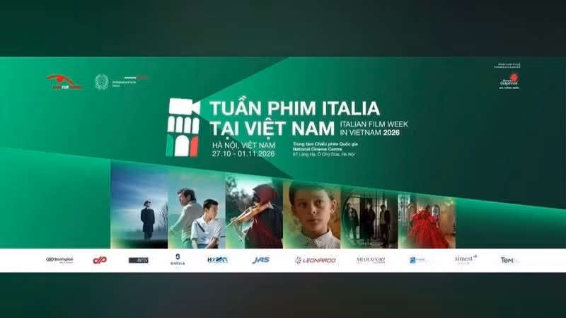 Du 27 octobre au 1er novembre 2026, le Centre national du cinéma à Hanoi accueillera la « Semaine du cinéma italien au Vietnam 2026». Photo : Semaine du cinéma italien au Vietnam 2026