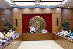 Le président de l’Assemblée nationale, Trân Thanh Mân, lors de la réunion. Photo : VNA