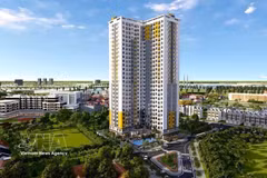 Immeuble d’appartements investi par le groupe BCONS dans le quartier de Bình Thắng, ville de Dĩ An, province de Bình Dương. Photo : VNA.